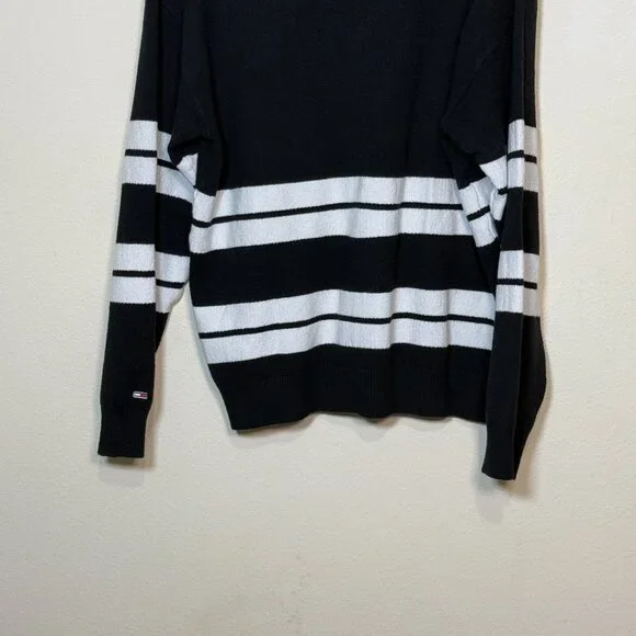 Tommy Hilfiger Cardigan Stripe Graphic Tommy Jeans Man Black White M - Picture 6 of 9